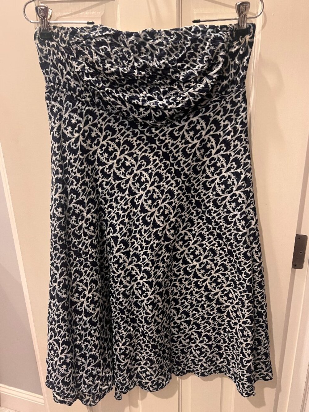 Navy and white JCrew strapless sundress size 4